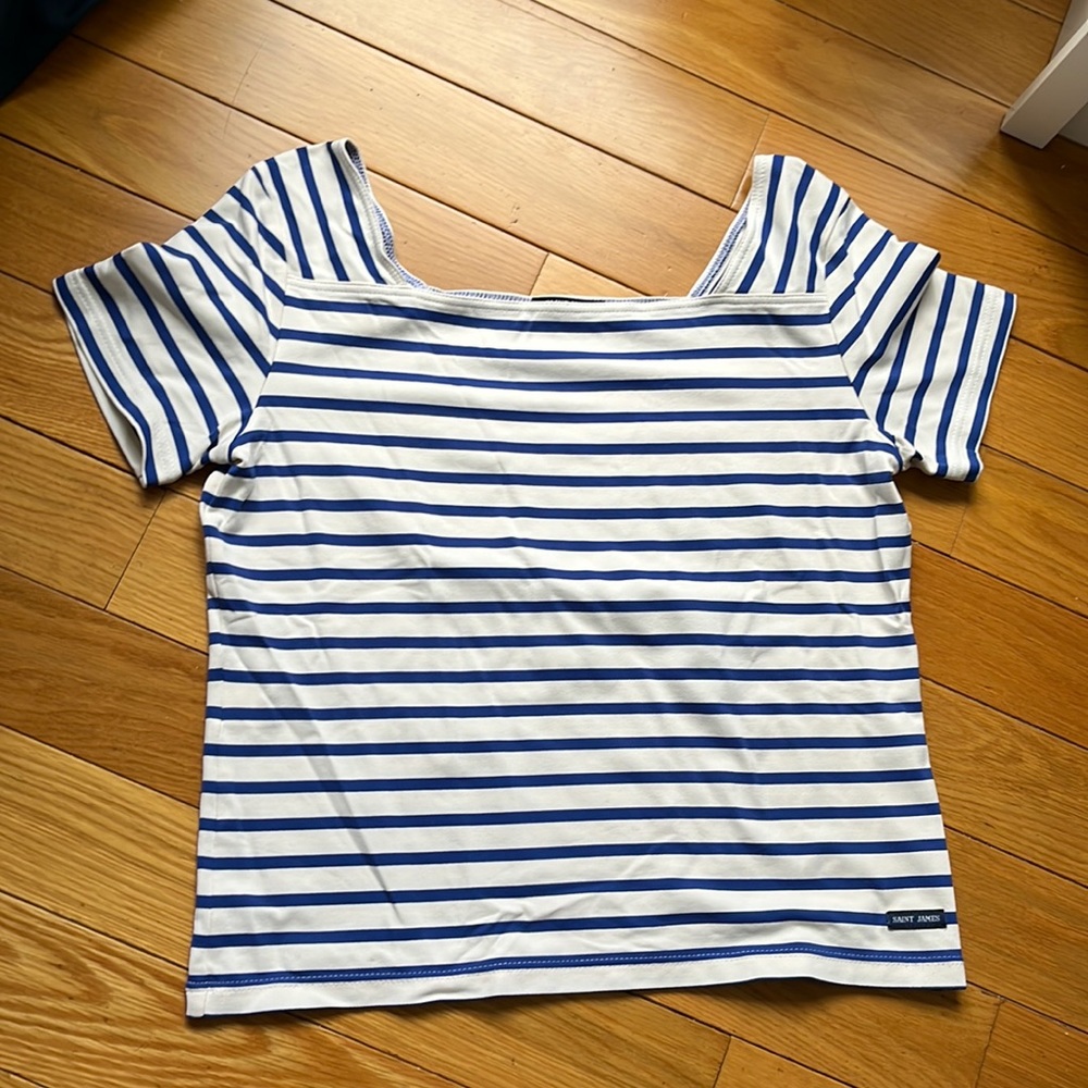 SAINT JAMES blue and white shirt